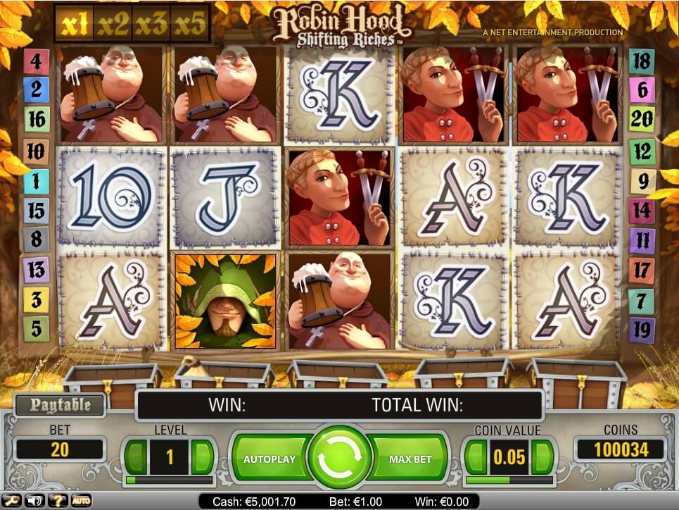 robin hood shifting riches spielautomat - netent