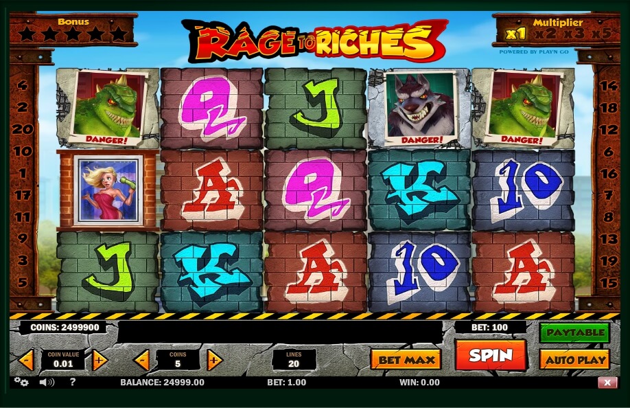 rage to riches spielautomat - playn go