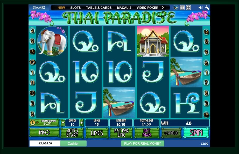 thai paradise spielautomat - playtech